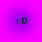 Four identical pixelated :D smiley icons arranged in a on a purple-to-pink gradient background