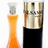 Static image of two perfume bottles on white background with orange text overlay listing brand, product line, price, and contact details.