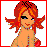Animated contact sheet of a pixel-art cartoon woman in red bikini bottoms across nine frames showing different poses and text panels with bold red lettering.