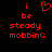 Red pixelated text and a heart symbol on a black background, with one version showing a heart and the other showing a lowercase 'i'.