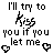 Animated contact sheet of 8 frames showing a pixelated text-based icon with repeated phrases and heart symbols, where the word "Kiss" alternates between black and red in different frames.