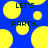 Blue background with yellow circles and black text reading LET'S PARTY. in pixelated font.