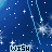 Animated contact sheet showing 10 sequential frames of a blue starry night scene with falling shooting stars and the word "WISH" in pixelated text at bottom left of each frame.