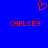 Red pixelated heart symbol above two instances of the name "CHELSEY" in red pixelated text on a solid blue background.