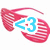 Four pink striped wing-shaped icons with blue, orange, yellow, and blank symbols in the center.