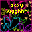 Pixelated yellow text on black background with colorful abstract lines and shapes, displaying phrases about being in arms and waves being difficult.