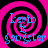 A static image with a pink and black spiral background, featuring blue text reading 'I'm a gangster' in a pixelated font.