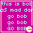 A static image with a purple background displays repeated text and a Pac-Man icon in four identical quadrants.