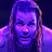 Pixelated close-up of a person with long hair, closed eyes, and purple-pink color palette against dark background.