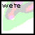 Pixelated icon with green, gray, and pink background showing text changes across frames: 'wete', 'breakin', 'free', 'Flym', 'Soarim' in black blocky font.