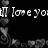 Black background with white pixelated text reading "I love you forever &" and "oh my" surrounded by gray heart-shaped floral patterns.