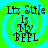Four identical display a green and cyan spiral background with black text reading "Liz Stile Is My BFF" in pixelated font