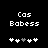 Two side-by-side pixelated displays of 'Cos Bobess' text above five heart icons, with one gray heart shifting position between frames.