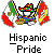 A static contact sheet showing two identical pixel art buddy icons with a Mexican flag, Spanish flag, and a character in traditional attire holding both flags.