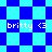 Pixelated blue and cyan checkered background with repeated text 'britty <3' in white pixel font across four distinct sections.