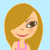 Pixelated cartoon character with blonde hair and pink top, showing three sequential eye expressions against light blue background.