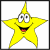Animated contact sheet showing a yellow star character and text panels with pixelated font on bright backgrounds.