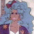 A split-frame contact sheet showing a cartoon character with blue hair and purple clothing on the left, next to green text reading "Original Icons .com" on a dark background.