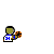 Pixel art icons depict basketball players, hoops, and celebratory figures with orange, blue, green, black, white, and gray colors on a plain background.