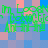 Green pixelated text reading 'Im Loqan Im Loqan' and 'Ah-H-H-H' over a blue and pink checkered background with scattered orange squares.