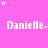 Pink background with white text 'Danielle' repeated in a pattern, scattered small stars