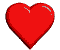 Red heart-shaped icons in various sizes and orientations displayed across three on a white background