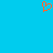 A static pixel art icon of an orange heart shape on a solid cyan background.