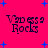 Bright pink background with blue plus signs and four identical text blocks reading 'Vapess a Rocks' in dark pixelated font.