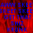 Blue pixelated text on a red background with repeated phrases and partial gray area.
