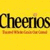 Yellow background with large dark brown text reading 'Cheerios' and smaller orange-brown text below it, all in pixelated style.