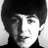 A 3x3 contact sheet of animated frames showing a black-and-white portrait of Paul McCartney with "THE BEATLES" text on light blue background, arranged in three rows and columns with visible pixelation and torn-edge effects.
