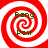Four identical red and white spiral patterns arranged in a , each containing green text reading "Bang" above "Pow"
