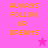 Pixelated text 'ALWAYS FOLLOW UR DREAMS' in orange on pink background with a small star icon.