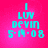 Cyan text on bright pink background reads 'I LUV DEVIN 5·14·08' in four identical arranged in a