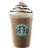 A pixelated image of a Starbucks drink with whipped cream and chocolate drizzle, labeled 'Double Chocolate Chip Frappuccino' in red text.