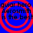 Blue background with four red concentric circles, each containing black text reading "guitar hero Aerosmith is the best" in a pixelated font.