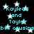 Pixelated cyan text and white stars on black background, two identical side-by-side layouts with 'Kayleen and Taylor bff cousinsbff' text.