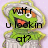 Green muppet-like character in white hat and striped shirt with six text overlays on light purple background.