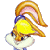 A 50x50 pixel animated buddy icon featuring a cartoon character with yellow hair and blue clothing on the left, next to green text reading "Original Icons .com" on a dark background.