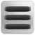 A static icon with three horizontal dark gray bars on a light gray rounded square background.