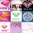 Animated icon with repeating pink heart shapes, green triangles, and blue circular patterns on white backgrounds, with partial text 'im' and 'girl' visible.