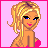 Pixel art contact sheet of a blonde cartoon woman in pink bikini top and blue denim shorts, with animated frames showing pose variations and text "shake it!" at bottom.
