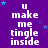 A 4x3 contact sheet of an animated icon showing repeated text "u make me tingle inside" in white pixelated font on a purple background with scattered blue stars, arranged across multiple frames.