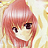 Pixelated cartoon-style icon of a character with pink hair and dark eyes against a yellow background.