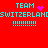 Red background with cyan text reading TEAM SWITZERLAND and multiple exclamation marks, featuring a pink heart symbol in the top-left frame.