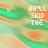Animated icon with green and orange wavy background, white text "WE'LL SKIP THE" above cursive "goodbyes", changing star-like symbols at top-left.