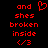 A 48x48 pixel animated buddy icon with red text and symbols on a black background, showing two frames where the top-right symbol changes from a heart to a solid shape.