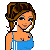 Pixel art of a woman in blue dress and man in blue shirt with text 'Sporty Chick 4 Lyfe' on black background.