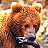 A pixelated image of a grizzly bear with orange-brown fur wearing a dark blue bow tie, positioned next to stylized text reading "Timothy Treadwell" in brown lettering.