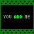 Animated contact sheet of 21 pixelated green text frames on black backgrounds with a green dotted border, showing variations in text spelling and layout across sampled animation frames.
